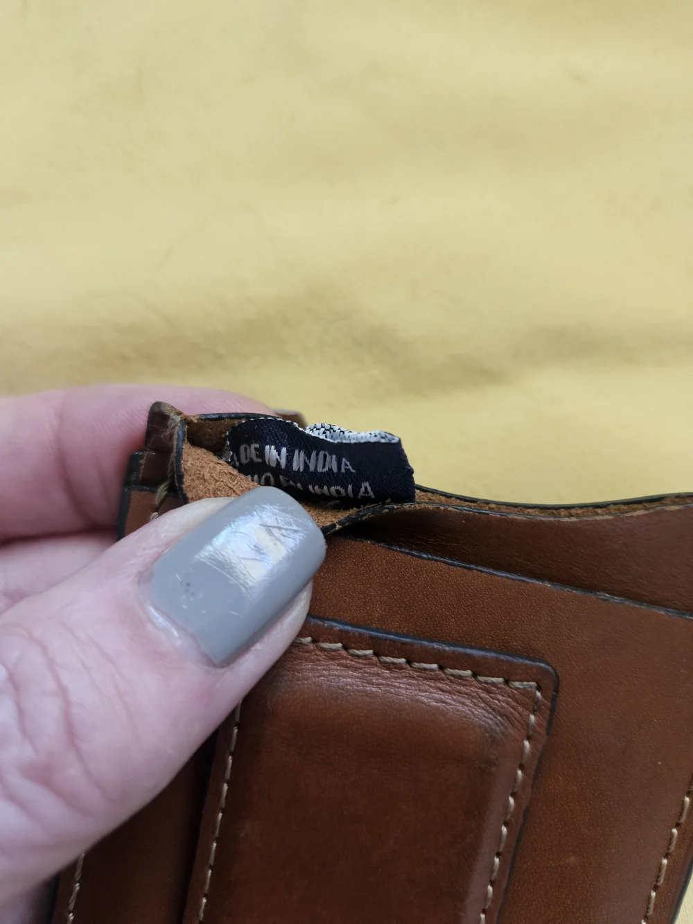 Brown Leather Magnetic Money Clip Card Holder